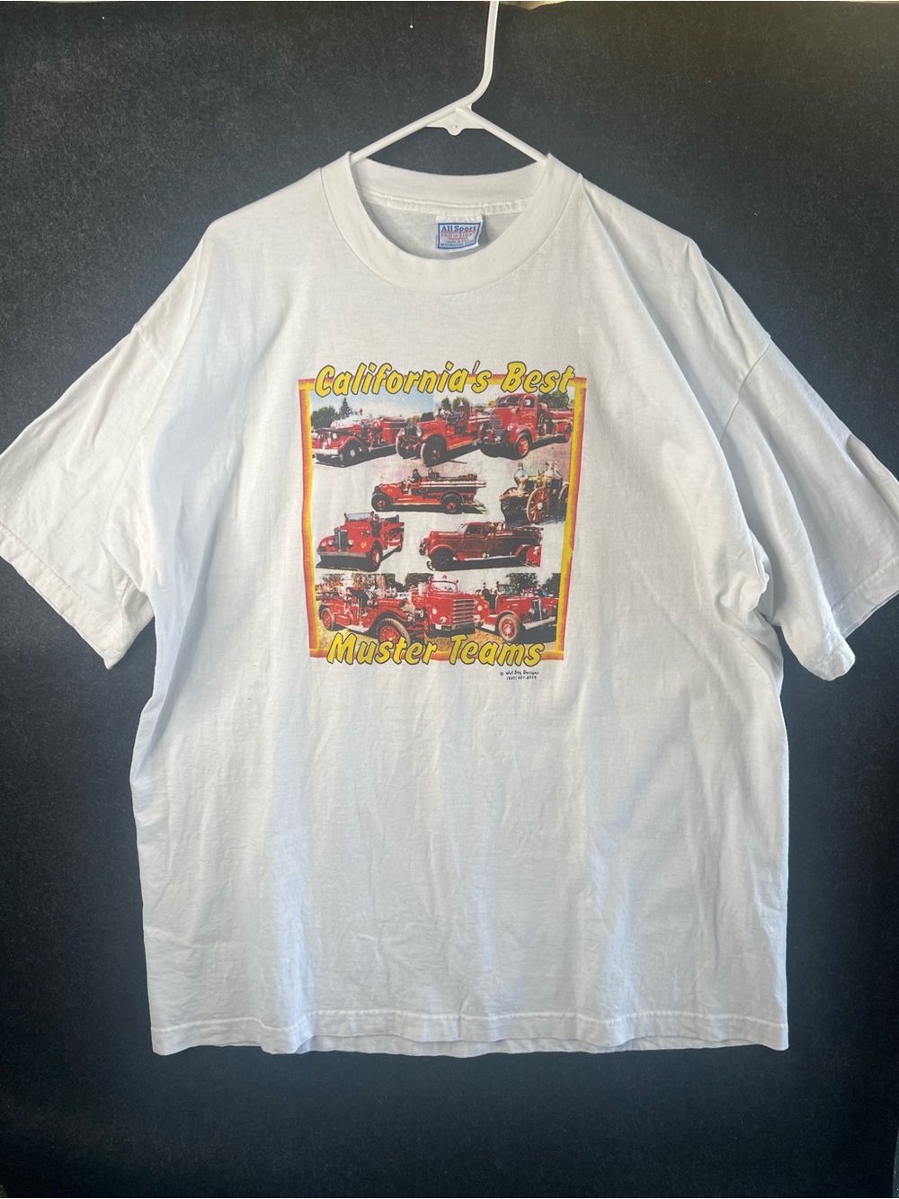 Vintage CA Muster Event 1990s All Sport Proweight White T-Shirt Mens XXL Baggy